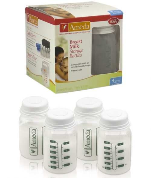 Ameda Breast Milk Storage Bottles 4 Pack