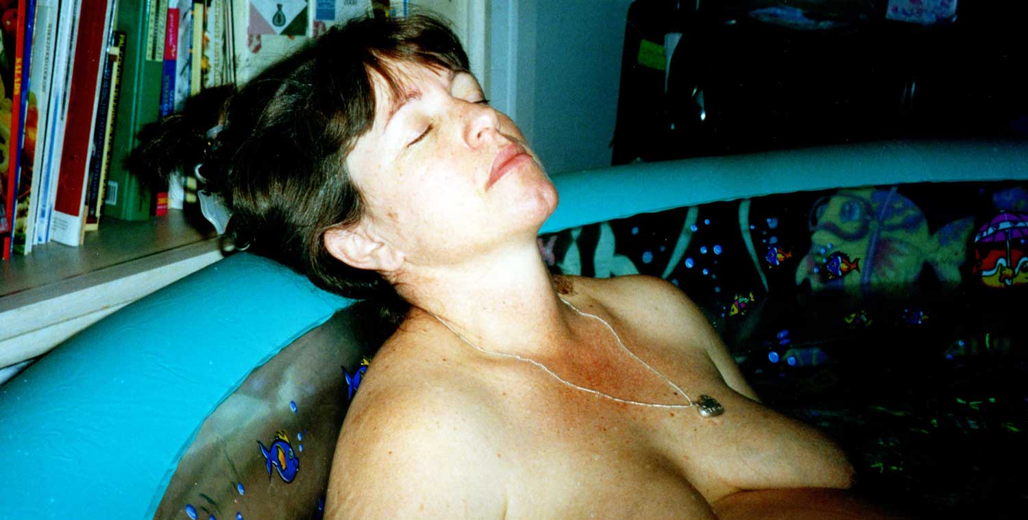 Jane Palmer in the birth pool