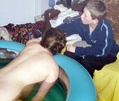 Jarred's birth in the birth pool
