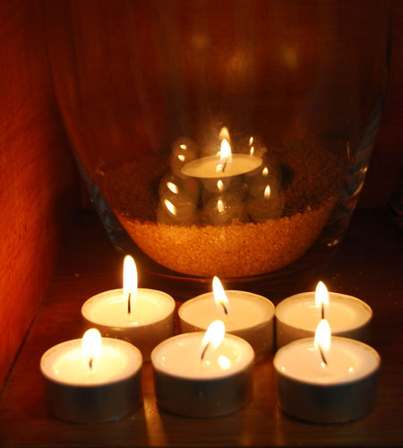 Candles in a birth space