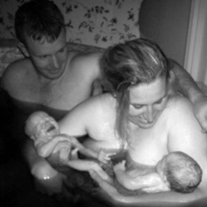 Twin home water birth