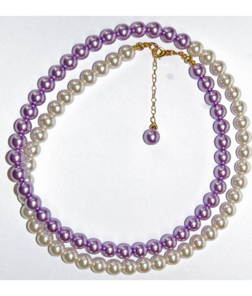 Cream and Lilac Necklace