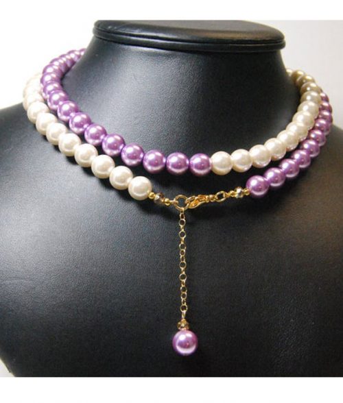 Cream and Lilac Necklace