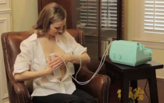 Hospital grad breast pump in use