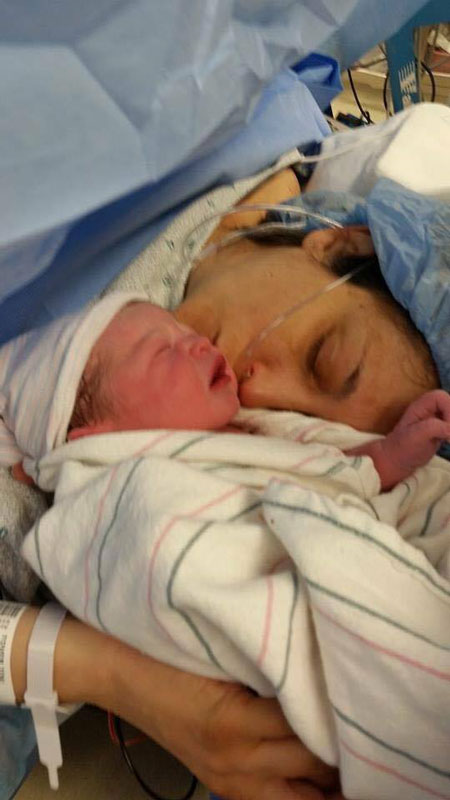 Anania and I after birth