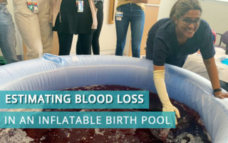 Estimating blood loss in an inflatable birth pool