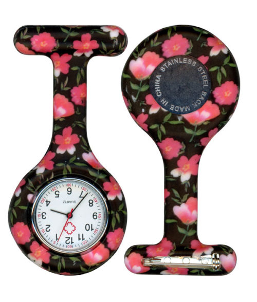 Nursing FOB Watch Patterns - Flowers Black